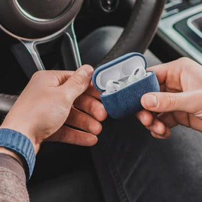 Alcantara Case - AirPods - Azul Oceano